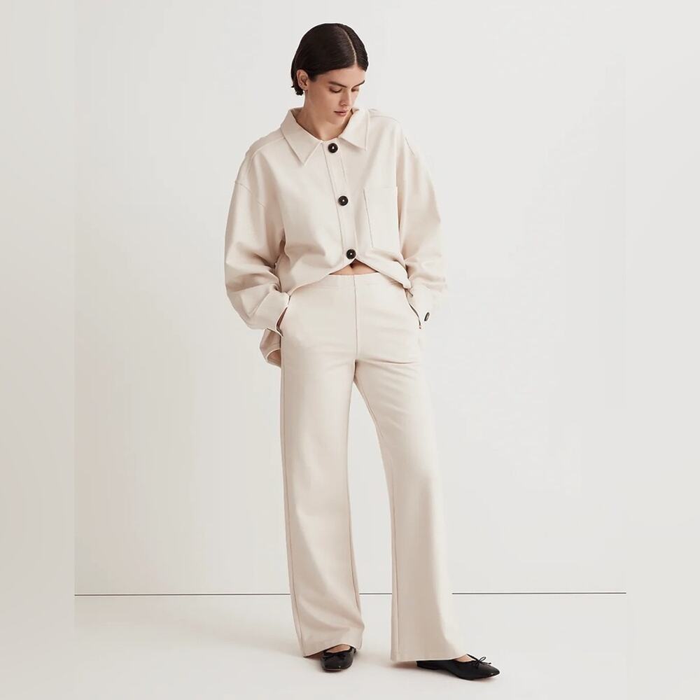 Madewell Vintage Linen Ponte Wide-Leg Pants Size L NJ146